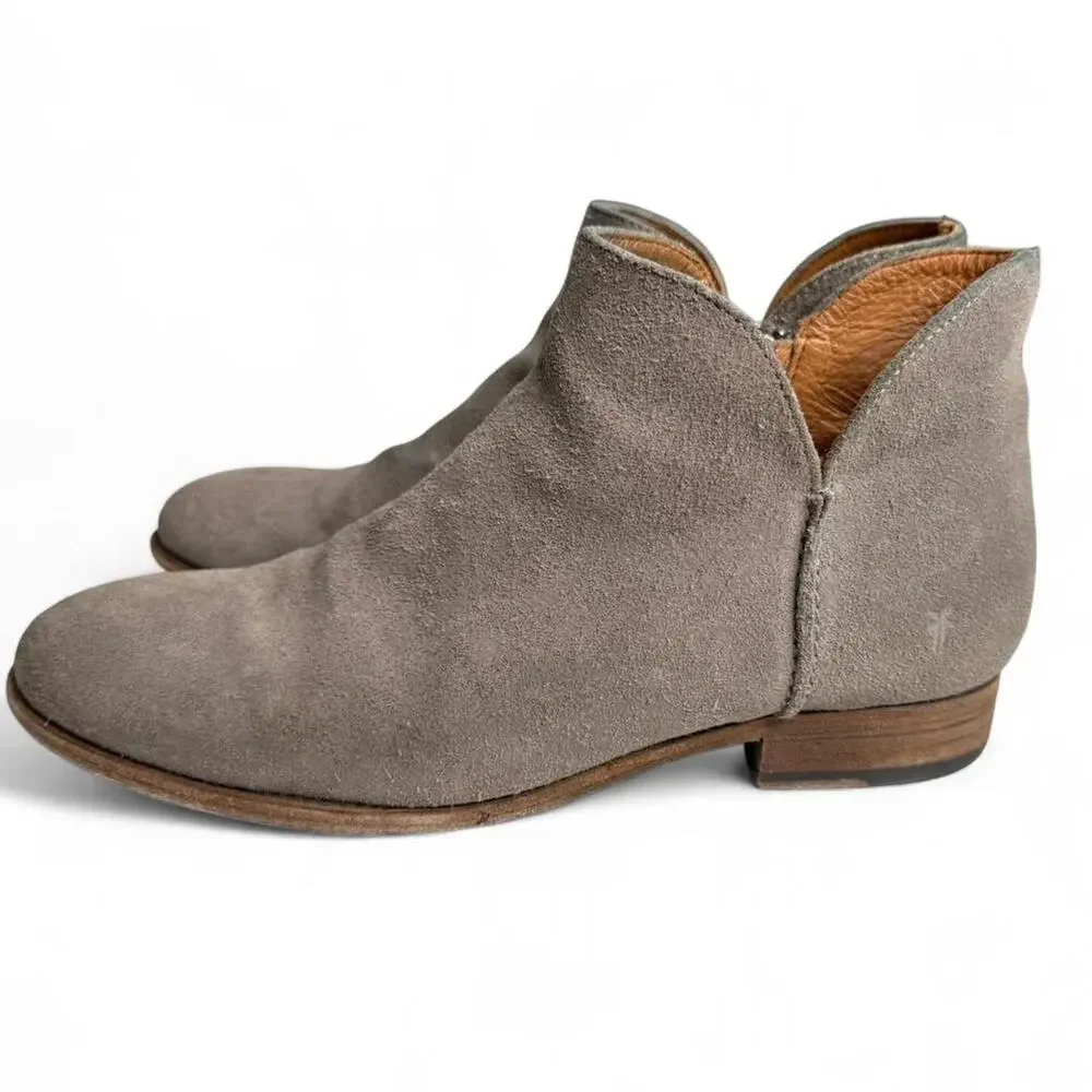 Frye Elyssa Shootie Booties Grey‎ Suede Ankle Boots Sz 9.5B